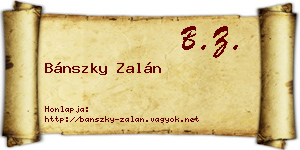 Bánszky Zalán névjegykártya