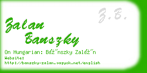 zalan banszky business card